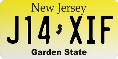NJ license plate J14XIF
