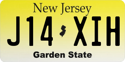 NJ license plate J14XIH