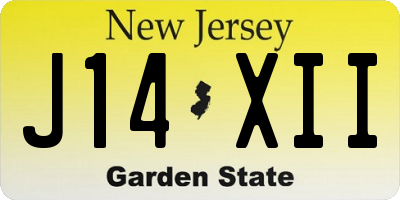 NJ license plate J14XII