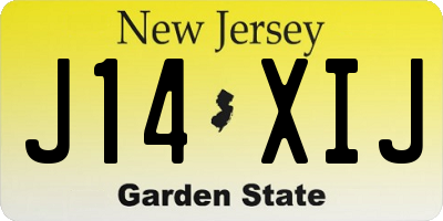 NJ license plate J14XIJ