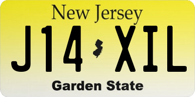 NJ license plate J14XIL