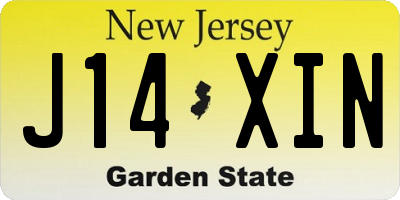 NJ license plate J14XIN