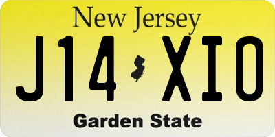 NJ license plate J14XIO