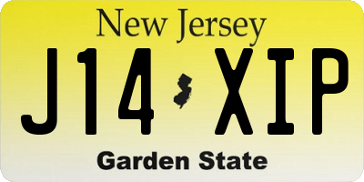 NJ license plate J14XIP
