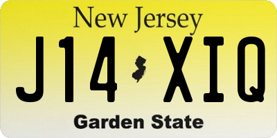 NJ license plate J14XIQ