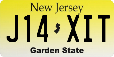 NJ license plate J14XIT