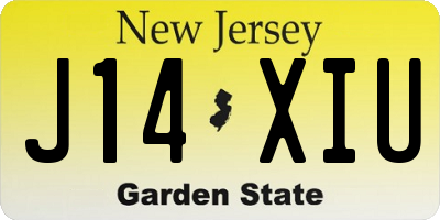 NJ license plate J14XIU