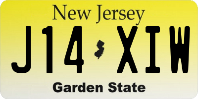 NJ license plate J14XIW
