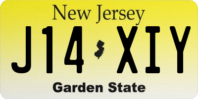 NJ license plate J14XIY