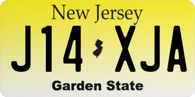 NJ license plate J14XJA