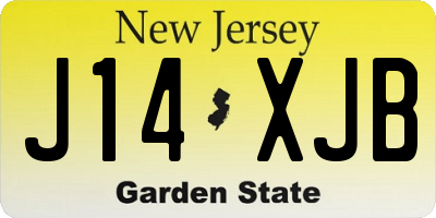 NJ license plate J14XJB