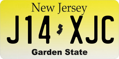 NJ license plate J14XJC