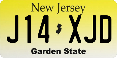 NJ license plate J14XJD