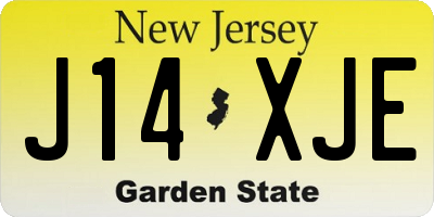 NJ license plate J14XJE