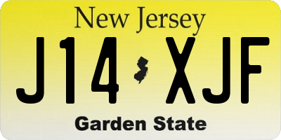 NJ license plate J14XJF