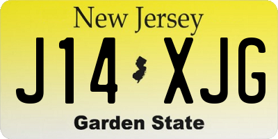 NJ license plate J14XJG