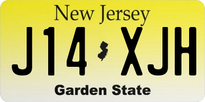 NJ license plate J14XJH