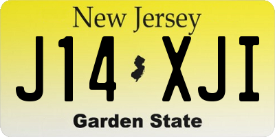 NJ license plate J14XJI