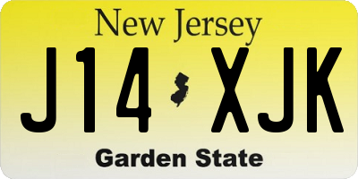NJ license plate J14XJK