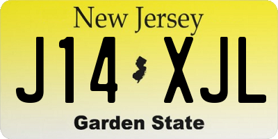 NJ license plate J14XJL