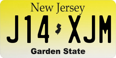 NJ license plate J14XJM