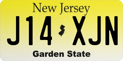 NJ license plate J14XJN