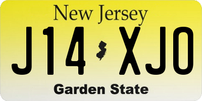 NJ license plate J14XJO
