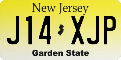 NJ license plate J14XJP