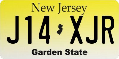 NJ license plate J14XJR