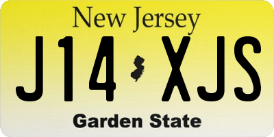 NJ license plate J14XJS