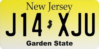 NJ license plate J14XJU