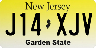 NJ license plate J14XJV