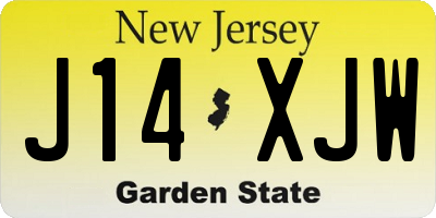 NJ license plate J14XJW