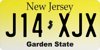 NJ license plate J14XJX