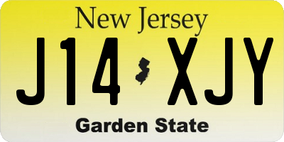 NJ license plate J14XJY