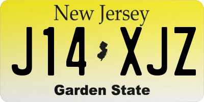 NJ license plate J14XJZ