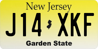 NJ license plate J14XKF