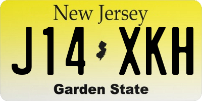 NJ license plate J14XKH