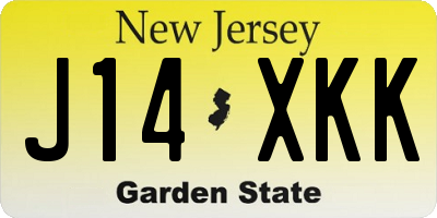 NJ license plate J14XKK