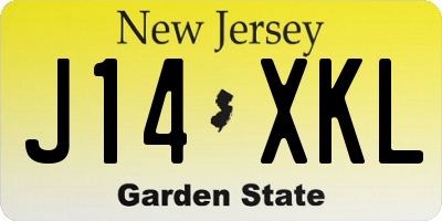 NJ license plate J14XKL
