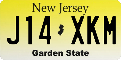 NJ license plate J14XKM