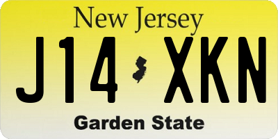NJ license plate J14XKN
