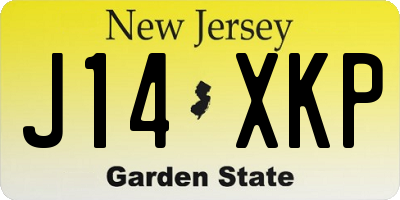 NJ license plate J14XKP