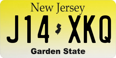 NJ license plate J14XKQ