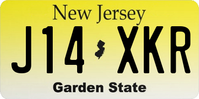 NJ license plate J14XKR