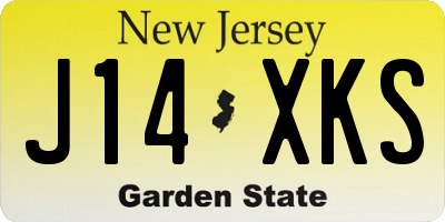 NJ license plate J14XKS