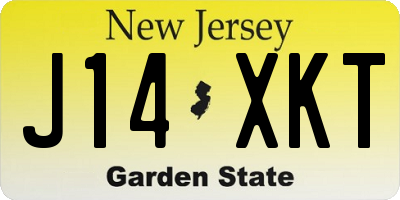 NJ license plate J14XKT