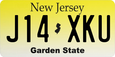 NJ license plate J14XKU