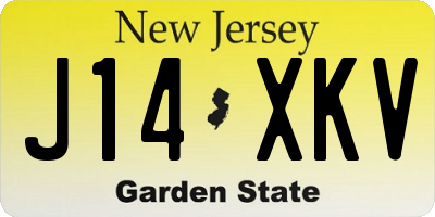NJ license plate J14XKV