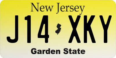 NJ license plate J14XKY